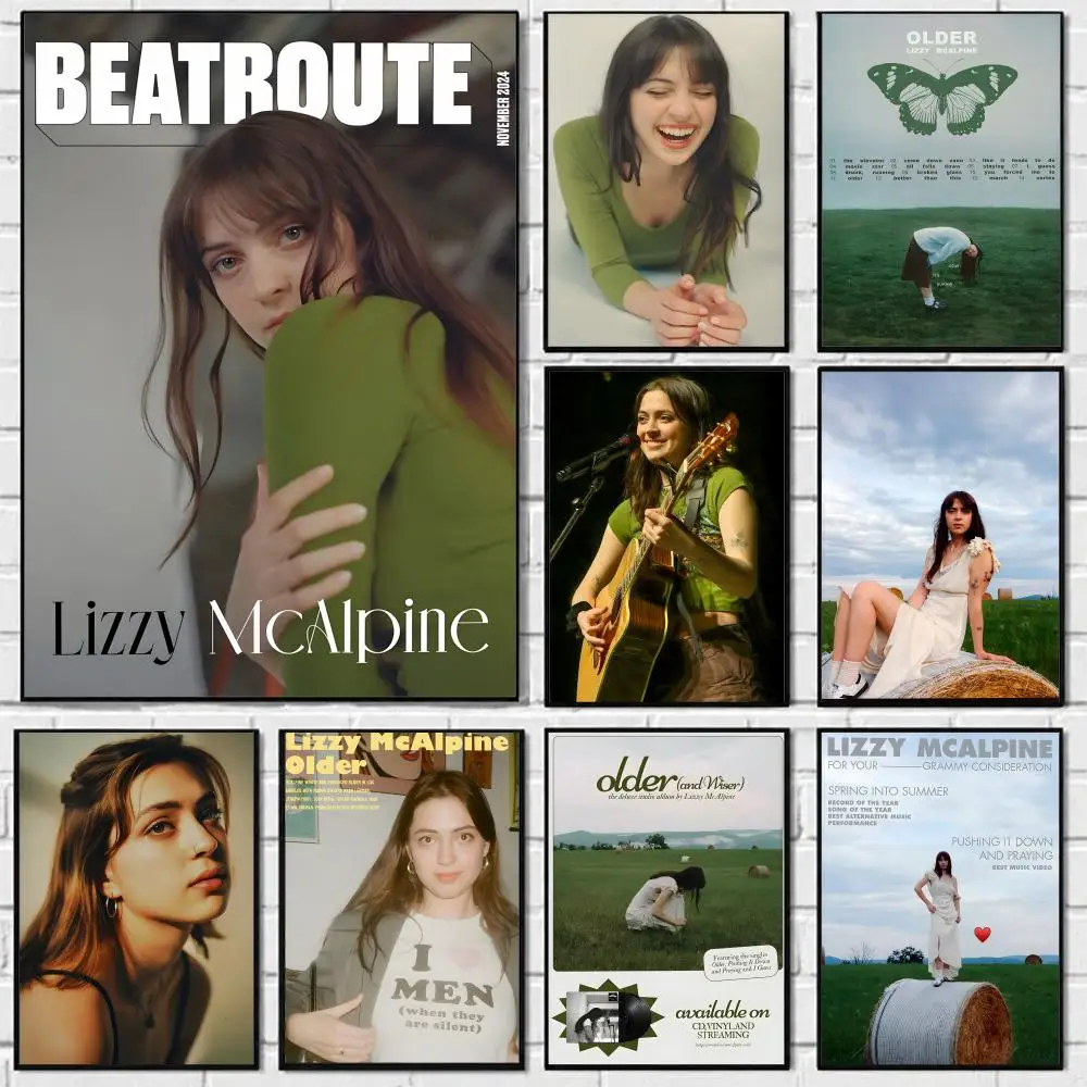 L-Lizzy M-McAlpine singer Poster Self-adhesive Art Waterproof Paper Sticker Coffee House Bar Room Wall Decor