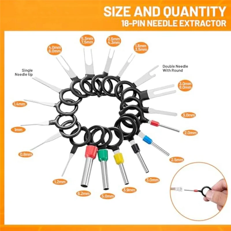 

Non-Insulated Plug 945Pcs Pin Connector Kit, Car Electrical Wire Connectors Terminal Pins, 21 Type 1/1.5/1.8/2.2/2.8/3.5Mm