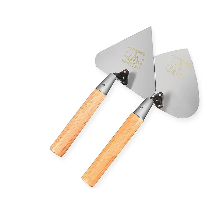 Paint Wallpaper Scraper Wood Handle Round Shovel Trowel Wall Plaster Manganese Steel Construction Concrete Tools