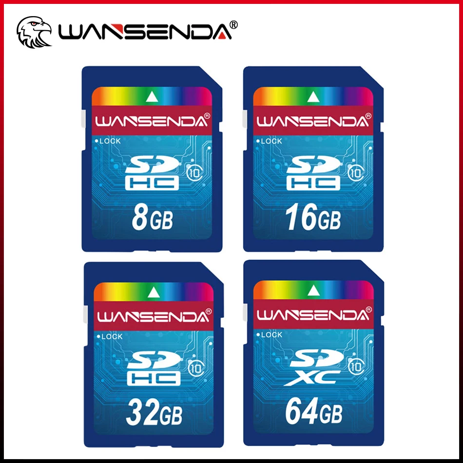 Karta pamięci WANSENDA SD o 100% prawdziwej pojemności 32 GB 64 GB Karta pamięci 16 GB 8 GB 4 GB SDHC SDXC do aparatu fotograficznego