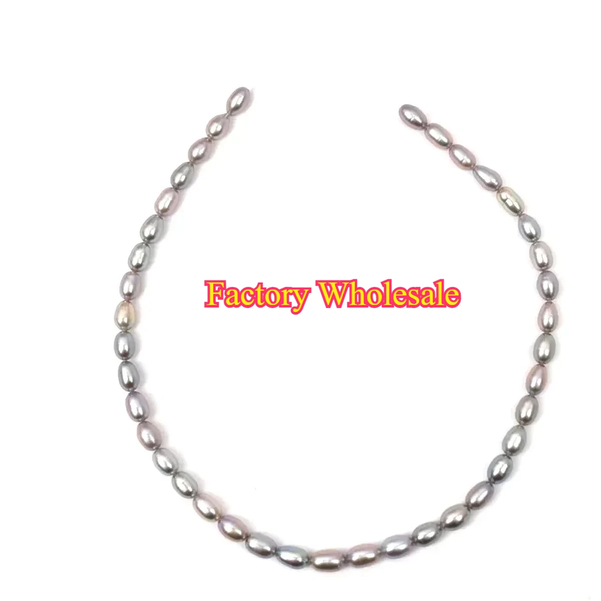 

AAA Iridescent Natural Freshwater Gray Rice Pearl Isolated Loose Bead Women Gift Jewelry Make DIY Necklace Bracelet Accessories