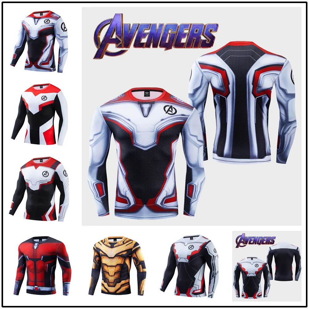 

Miniso Brand Tops Quantum Realm Suit Cosplay Premium 3D Printed Costume Compression T Shirt Finess Gym Quick-Drying Tight Tops