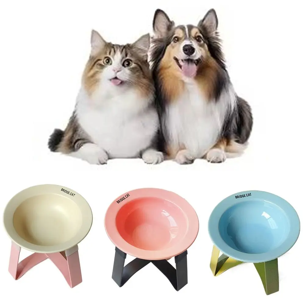 Fashion Ceramic Flying Disc Pet Bowl Multicolor Round Raised Cats Food Bowl Korean Style Anti-Black UFO Cat Bowl For Cat and Dog