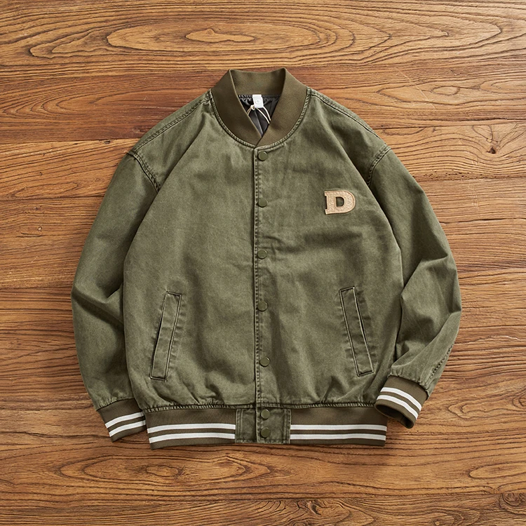メンズアメリカンレトロ野球ジャケット,純綿,ウォッシュ,レジャーコート,ファッション服,新しい秋冬,2023