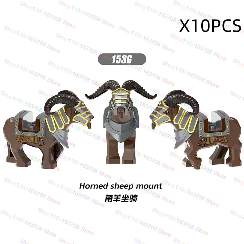 Castello militare medievale Cavalieri Cavalli in legno Lupi Orsi Alce Animali Selle Giocattoli Mini Action Figures Regalo di Halloween