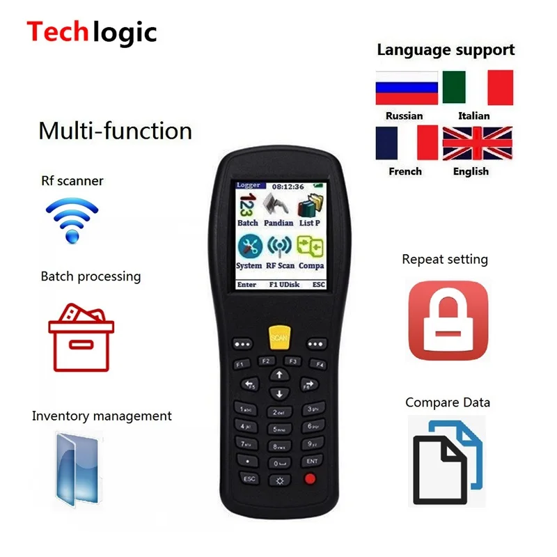 

Techlogic Wireless Barcode Scanner PDA Laser Bar Code Reader Logistics Warehouse Inventory Data Collecter POS Handheld Terminal