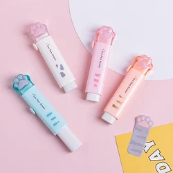 1 stücke Mini Katze Push-Typ Gummi Radiergummis für Bleistift Nette Pfote Radiergummi Reinigung Schreibwaren Schule Studenten Mädchen Kinder Geschenk