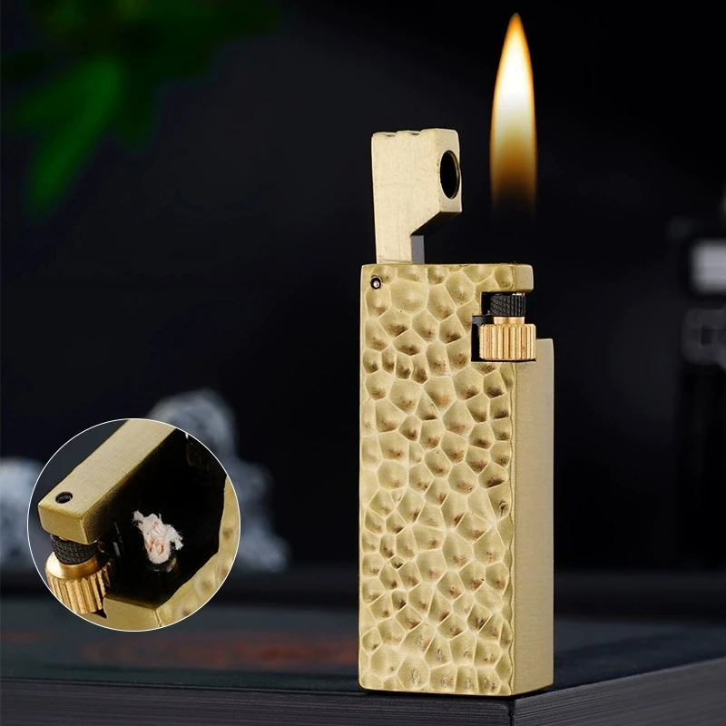 New finely carved meteorite crater open cover grinding wheel side ignition lighter metal outdoor portable lighter gift