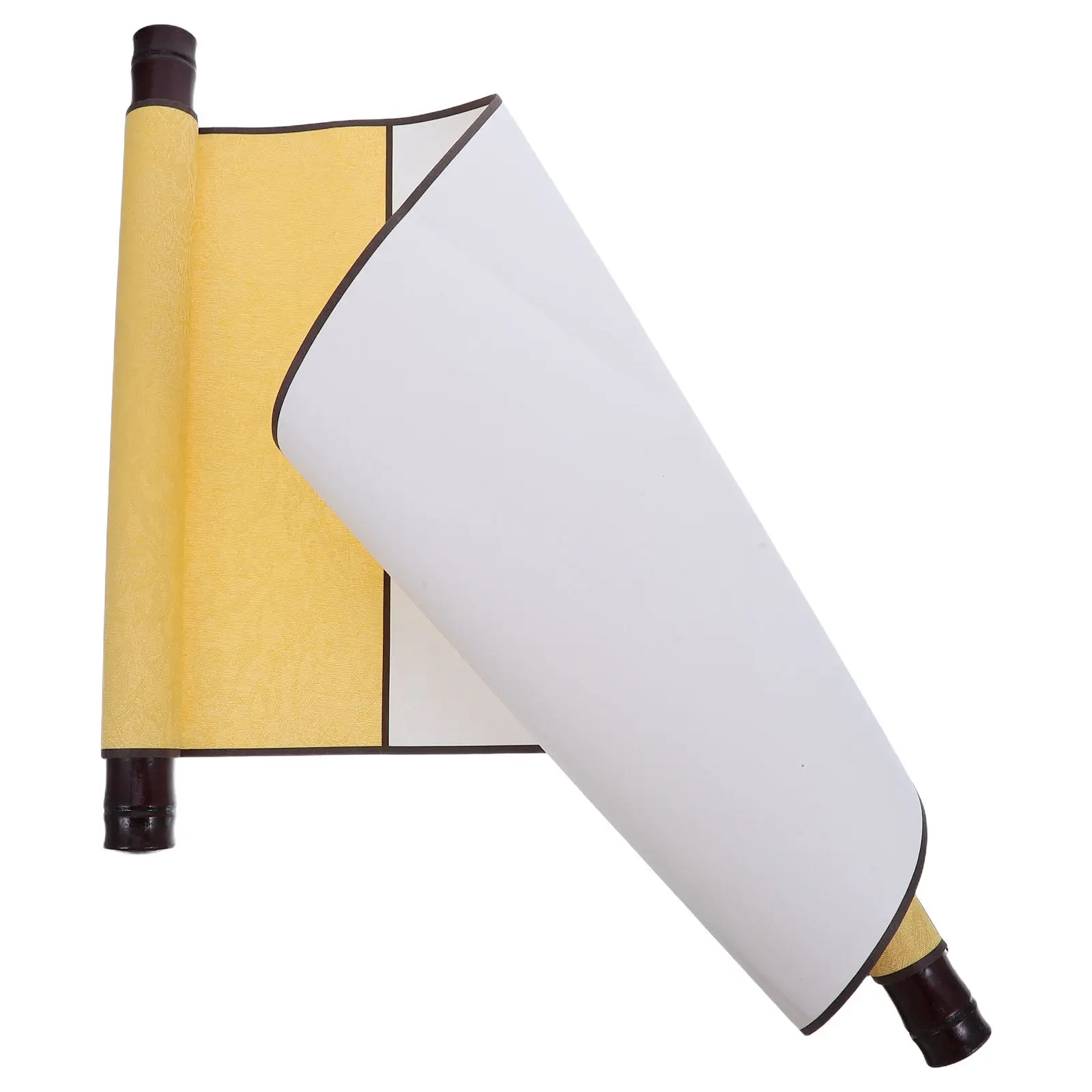 Chinese Scroll Blank Xuan Paper Smooth Absorbent Surface Wood Rods for Calligraphy Painting Practice Wall Scroll Decoration