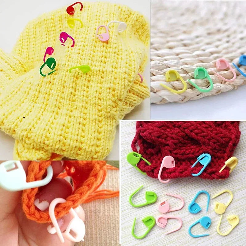 100Pcs Colorful Knitting Stitch Counter Crochet Locking Stitch Markers Stitch Needle Clip Knitting Crochet Markers for Knitting