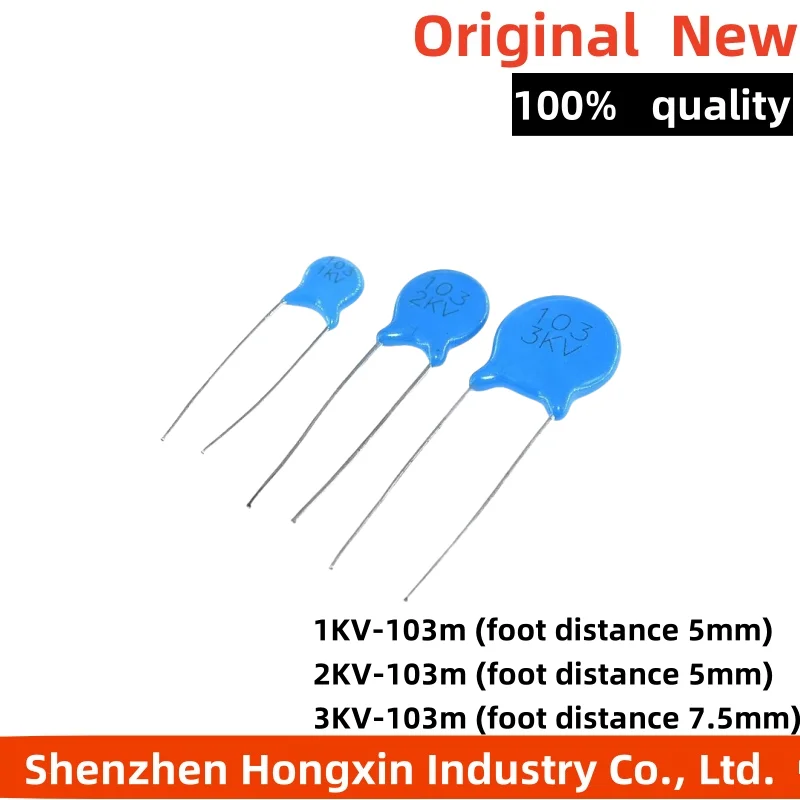 

50 pieces New high-voltage ceramic capacitor 1KV 2KV 3KV 103m ceramic dielectric capacitor blue 10nF 103/3KV