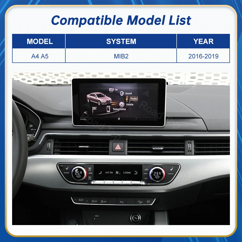 شاشة تعمل باللمس لأودي A4 A5 B9 2016-2019 الطريق العلوي 12.3 بوصة مشغل وسائط متعددة Andriod Auto LinkGPS Carplay شاشة سيارة اللعب