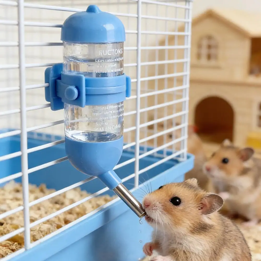 Garrafa de Água para Pequenos Animais, Fonte de Água para Hamster, Dispensador Plástico Suspenso com Bico para Porquinhos-da-Índia, Coelhos, Ratos e Outros Pets