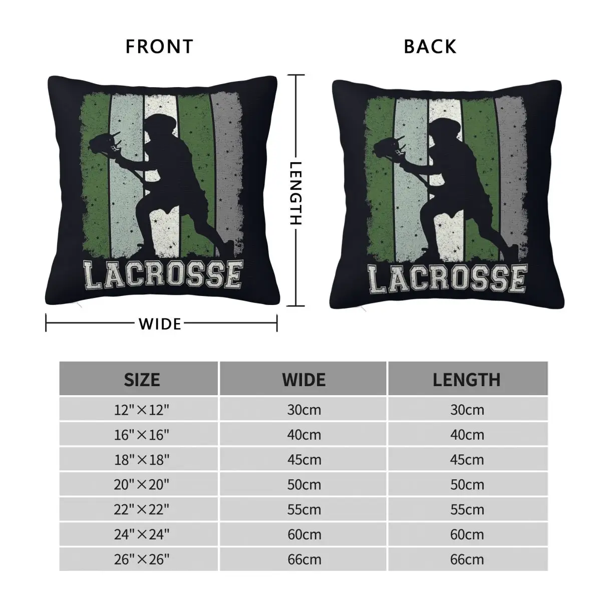 Lacrosse Player Stick Helmet Square Pillowcase Polyester Linen Velvet Creative Zip Decor Pillow Case Home Cushion Cover 45x45