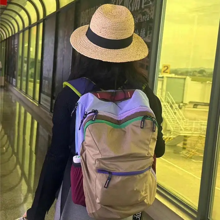 High-Capacity Backpack Outdoors Lightweight Patchwork Fashion Vintage Backpack Unisex All-match