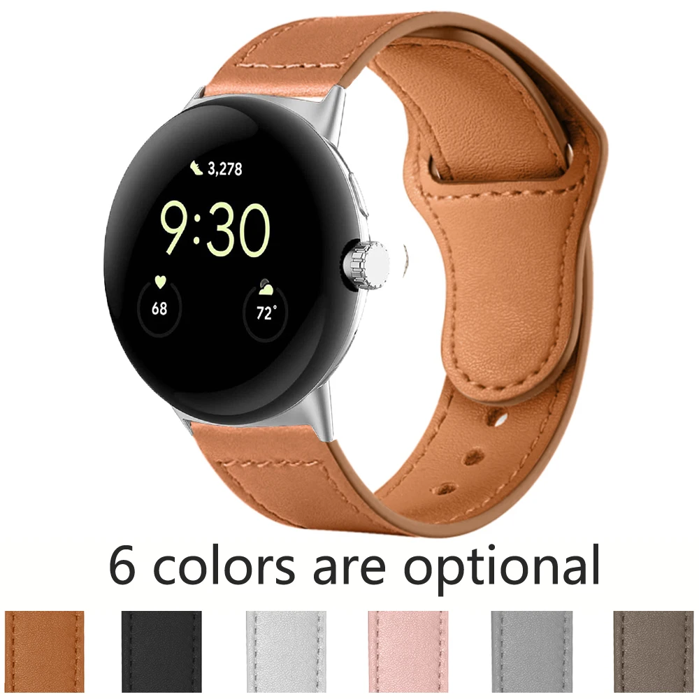

Стильный легкий кожаный ремешок, совместимый с Google Pixel Watch 1/2/3 45 мм и Pixel Watch 41 мм, сменный ремешок для умных часов