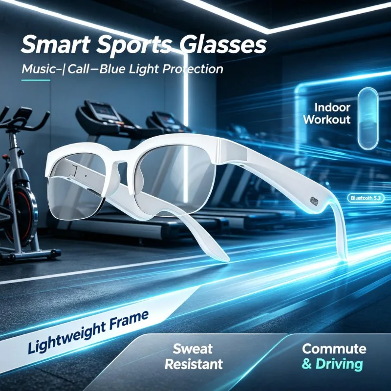 Smart Smart Glasses Bone Conduction Wireless Headset Music Call Voice Assistant Long‑time Painless Wear AI Translation Sports Glasses - Aliexpress Deal