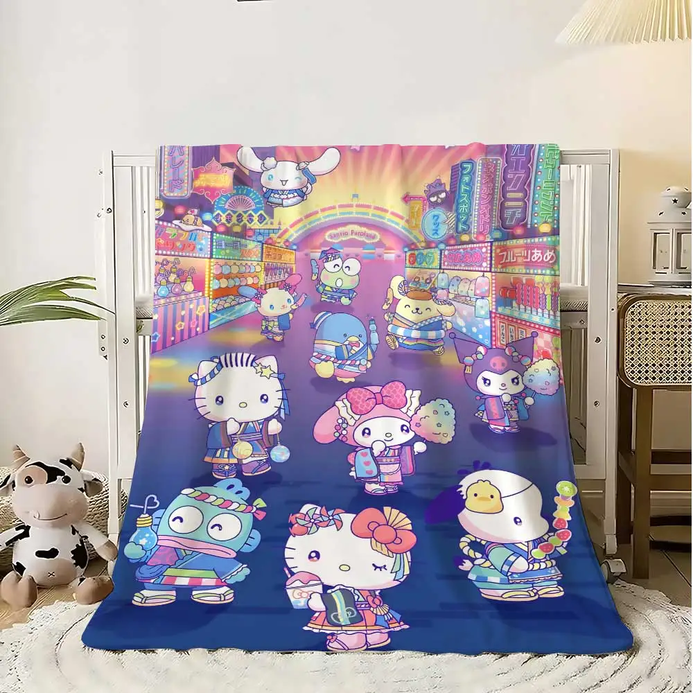 

Kawaii Sanrios Bed Blanket Sofa Winter Bedroom Decoration Fluffy Soft Blankets Home Bedspread the Throw Warm Decorative Knee Nap