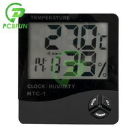 HTC-1 LCD Electronic Digital Temperature Humidity Meter Thermometer Hygrometer Home Indoor Outdoor Weather Station Clock