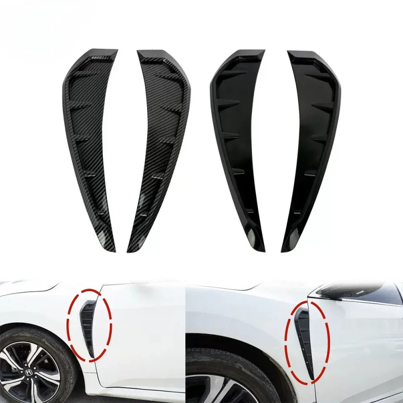 

2PCS ABS Carbon Fiber Shark Grille Side Vents for Honda Civic 2016-2019-Direct Fit Airflow Decorative Covers (No Drill Required)