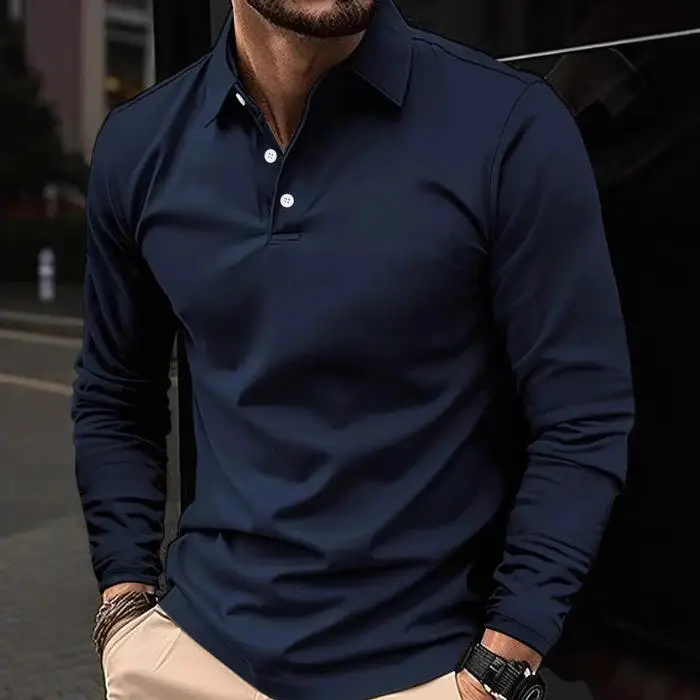 

Men's Long Sve irt Double-sided Bead Sports Special Wide Fit Basic Sle Daily Wear Thiened Autumn Faion
