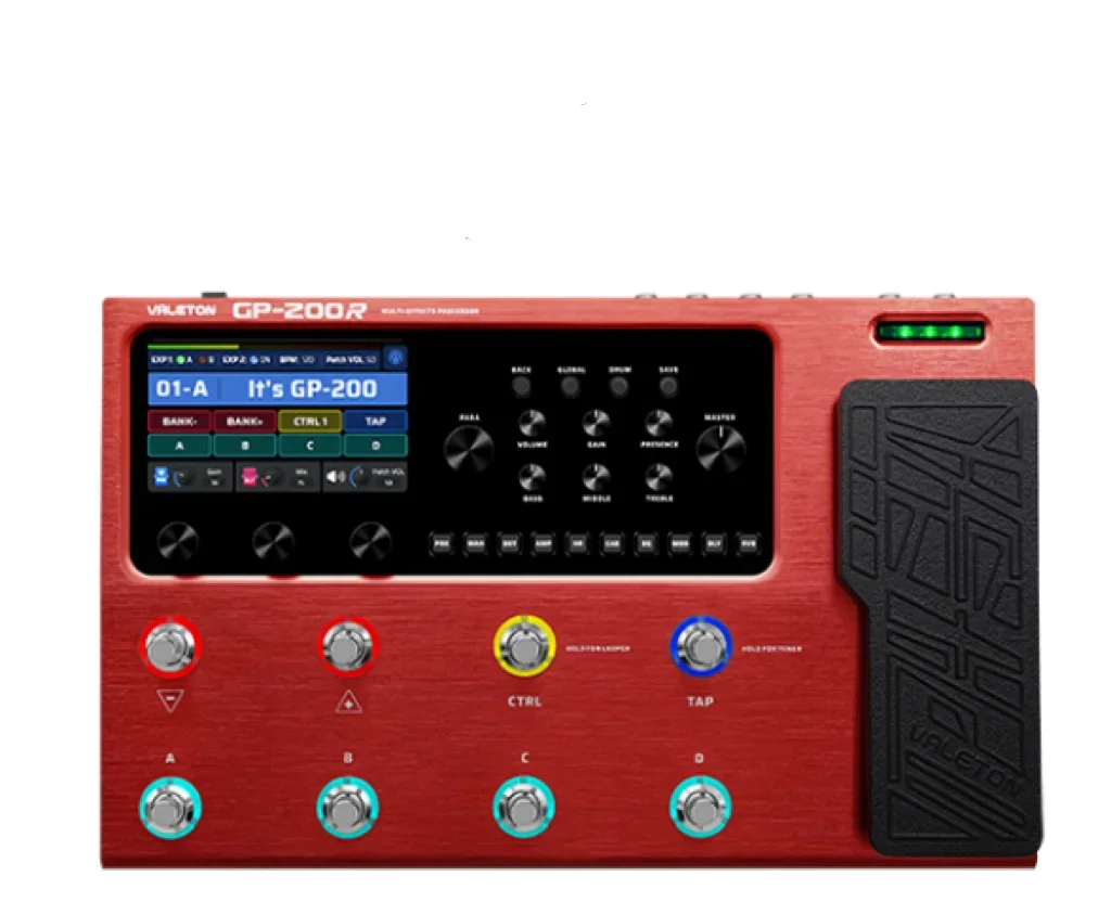 GP200 Guitar Bass Amp Red Modeling IR Simulation Multi-Effects with Power Adapter Pedal Guitar Effects