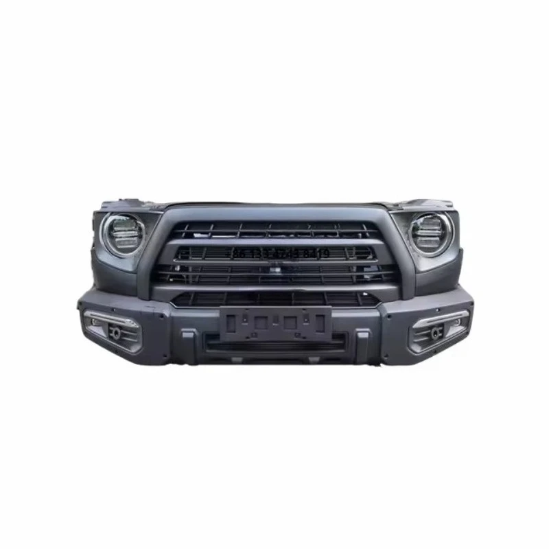 

High-quality sports front bumper assembly with grille, radiator, headlights, bolt-mounted, universal, for