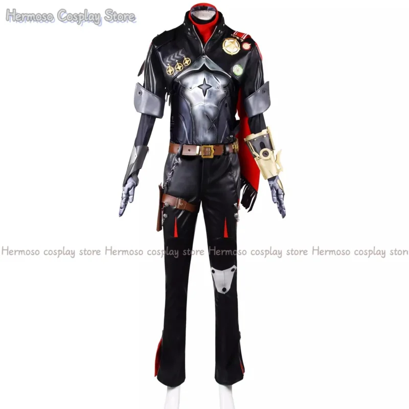 Honkai: Star Rail Boothill Cosplay Wig Galaxy Ranger Cowboy Uniform Hat Black White Hair Bullet Prop Armguard Gloves Hair Props