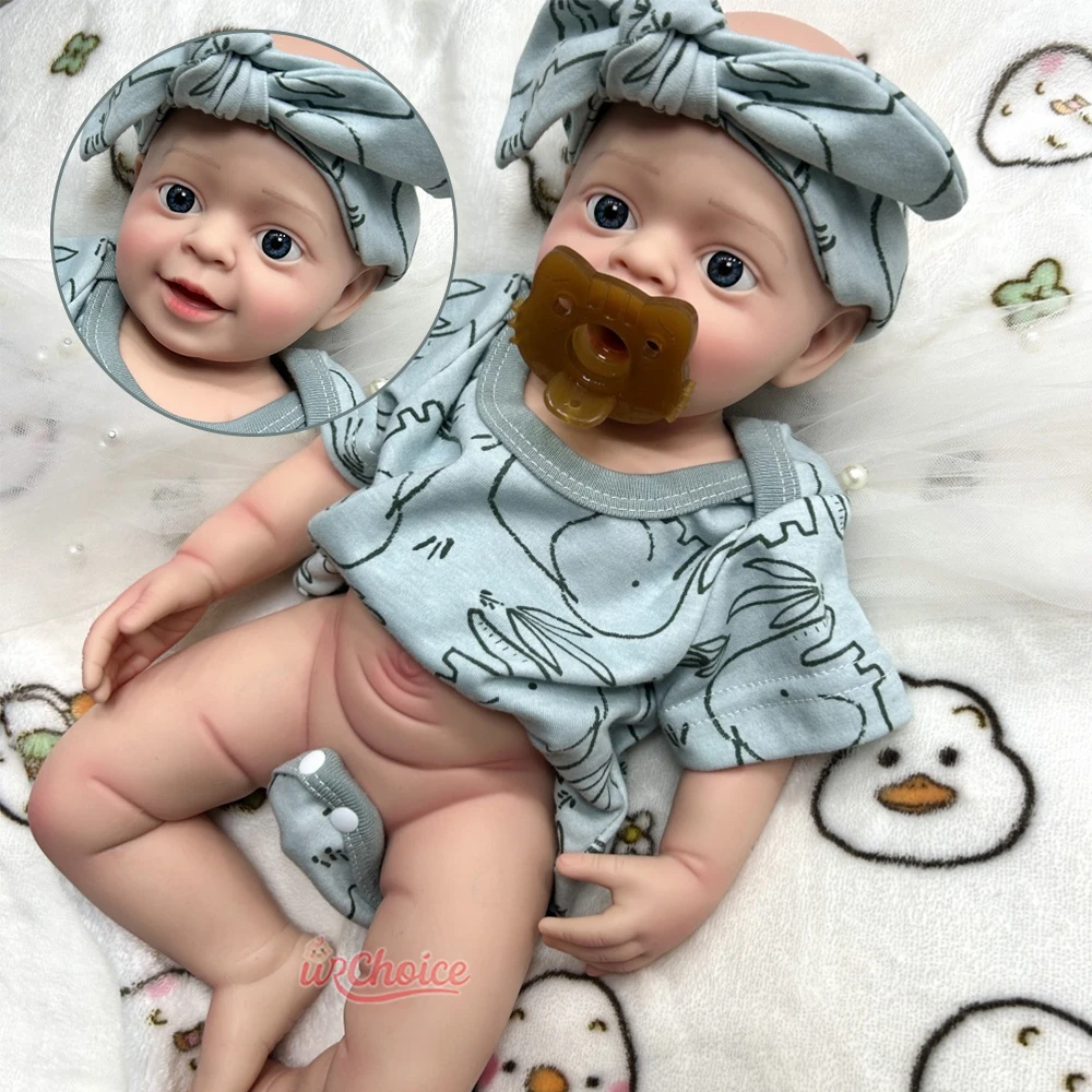 

18Inch Baby Boy Flexible Silicone Reborn Doll Full Body Waterproof Realistic Handmade 3D Skin Doll Mother's Day Gift Collectible