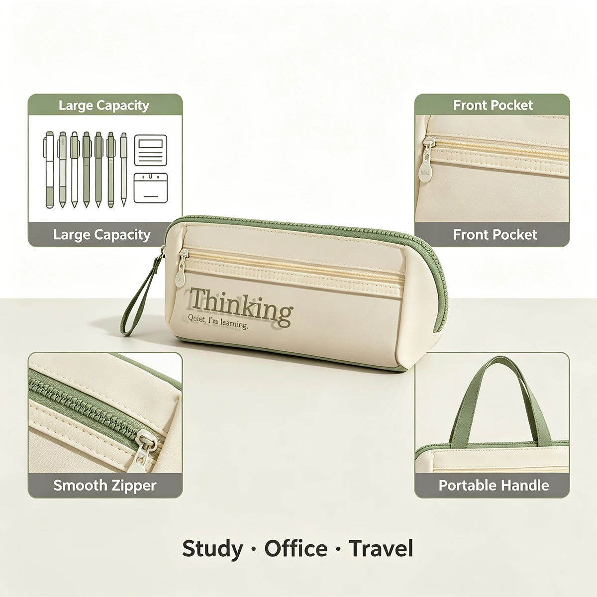 Büyük Kapasiteli Kalem Kutusu, - Aesthetic Large Pencil Case Pouch incelemesi ve fiyatı