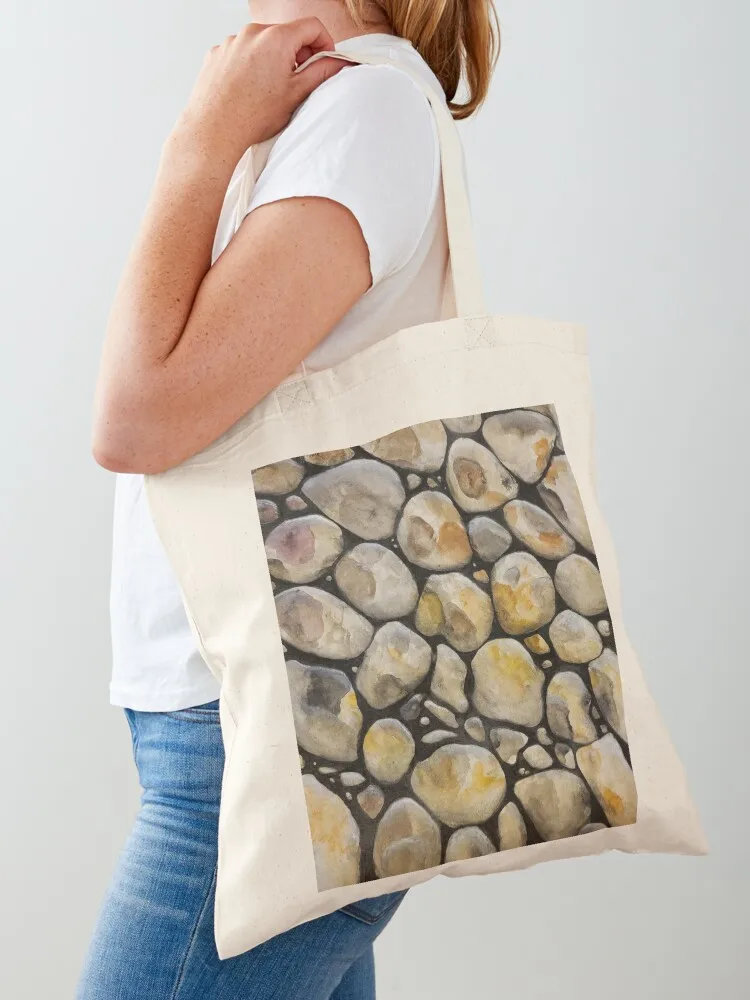 

Hand Painted Rocks On The Riverbank Tote Bag tote bag canvas great bag large size bags tote bags cloth bags