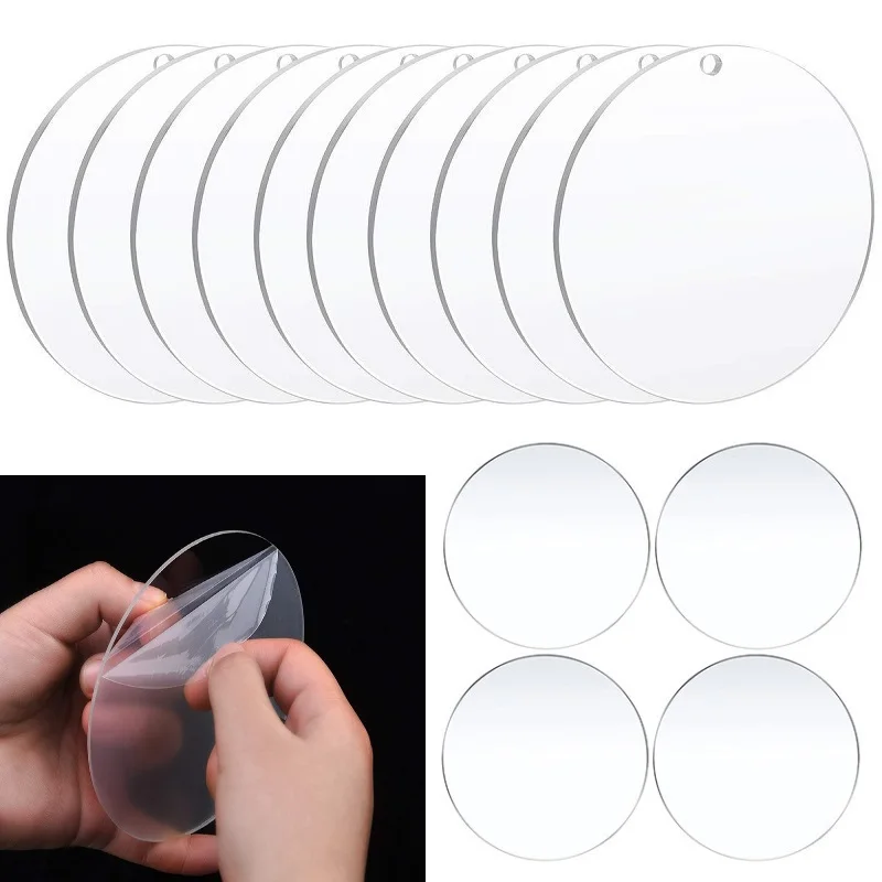 5/7.5/10/15cm Clear Acrylic Circle Blank Sheet Round Acrylic Discs for Art Project Painting Kids DIY Craft 2/3/4/6