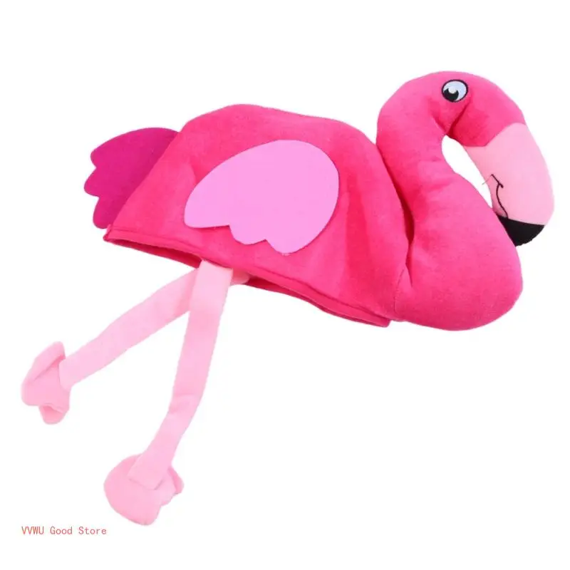 Funny Adult Cloth Flamingo Hat Thanksgiving Hat Unique Headwear Women Male Halloween Party Gift Birthday Halloween Hat