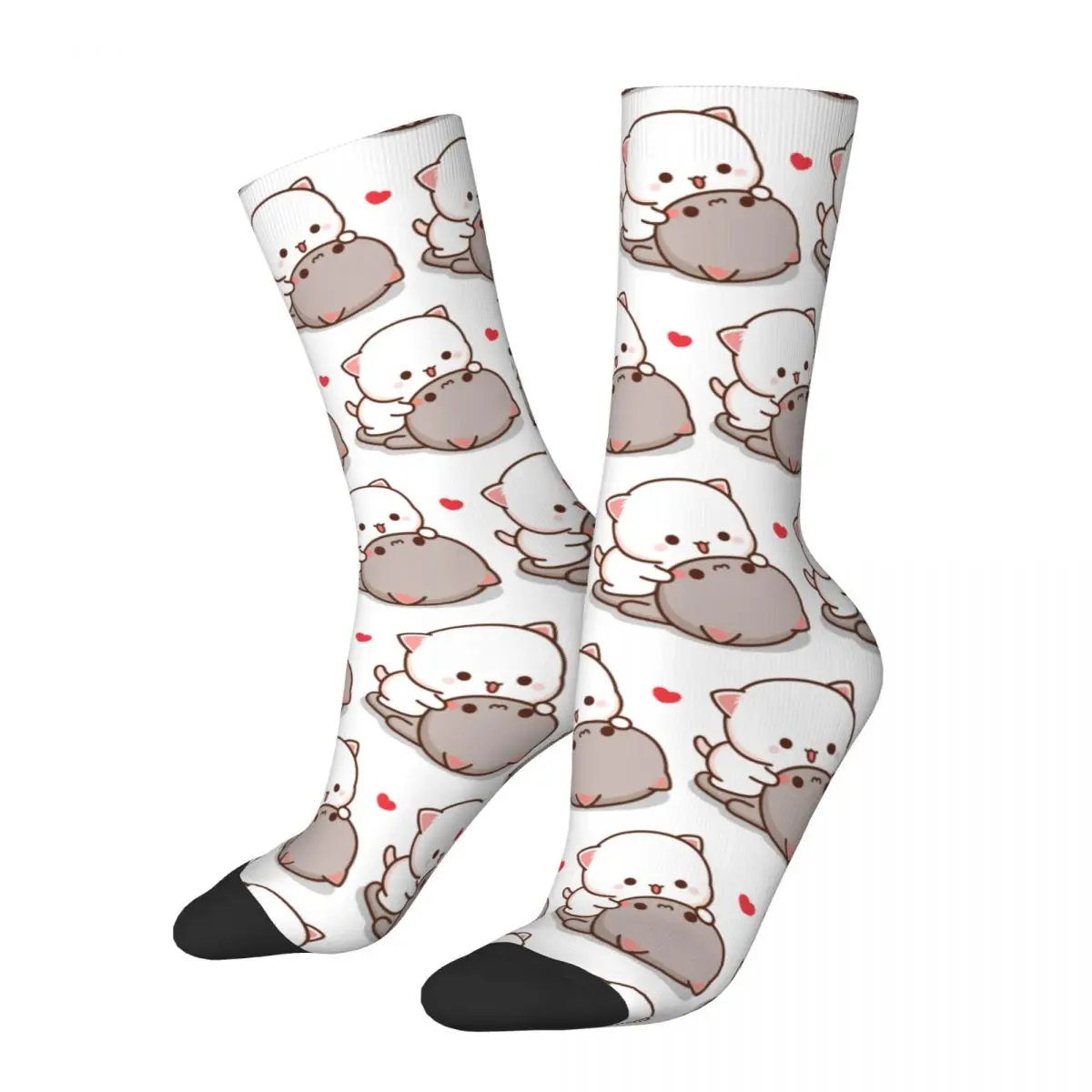 Winter Warm Cool Unisex Peach And Goma Mochi Cat Lover Socks Breathable Skateboard Socks