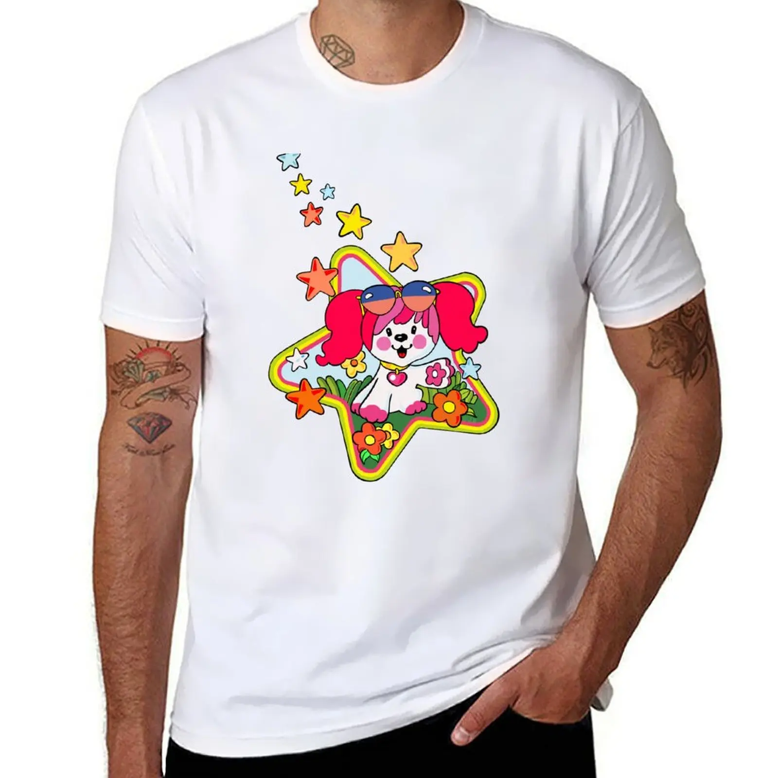 

Poochie - Retro 80s Pink Dog T-Shirt heavyweights quick-drying hippie clothes plain mens graphic t-shirts funny