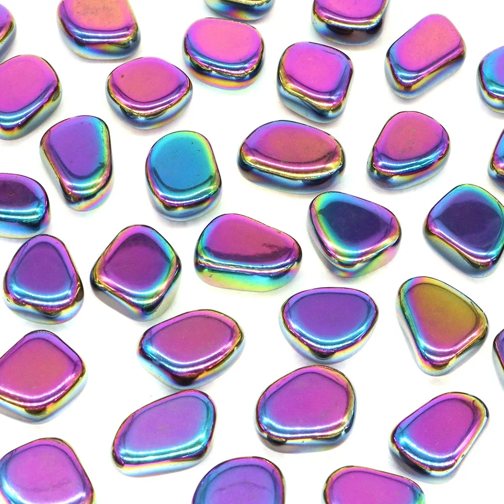 Plating Hematite Natural Tumbled Stone Healing Crystal Quartz Energy Mineral Gemstone Therapy Health Care Loss Weight Home Decor