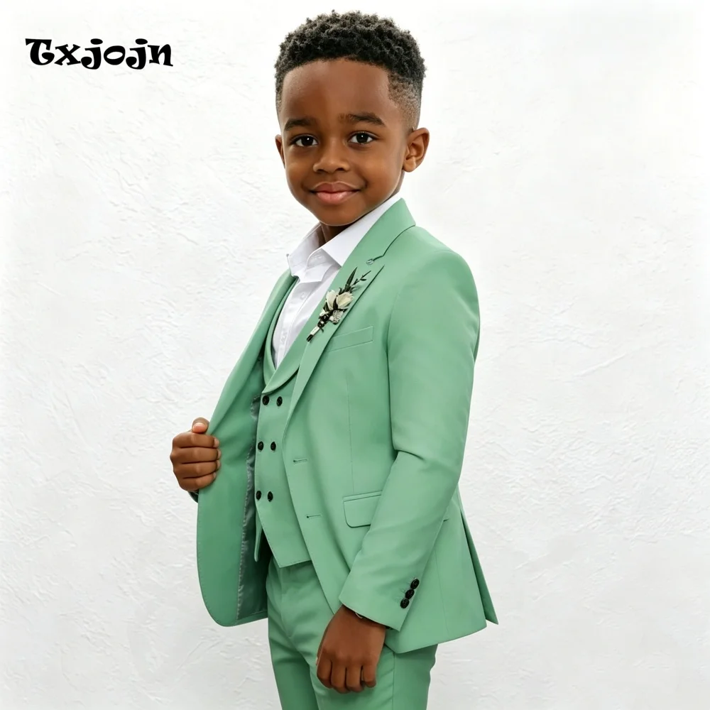 Casual Boys Suit Jacket Pants Vest 3 Piece Set Formal Blazer for Kids Wedding Tuxedo Suits 2-16 Years Custom Clothes