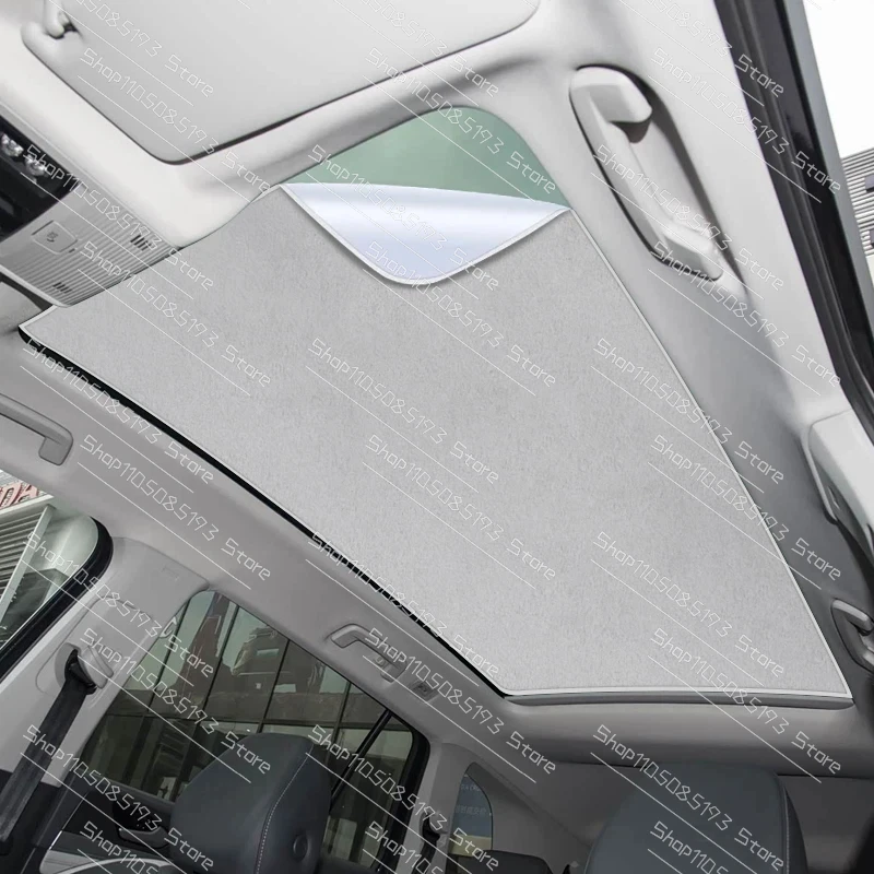 Car Suede Fabric Electrostatic Adsorption Sunroof Sunshade For VOLKSWAGEN ID.6 2022-PresentAuto Anti-UV Heat Insulation Skylight