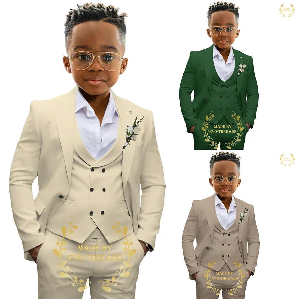 

Classy Suit for Boys Custom Wedding Tuxedo 3 PCS Jacket Vest Pants Set for 2-16T Dinner Campus Prom Party Birthday Gifts