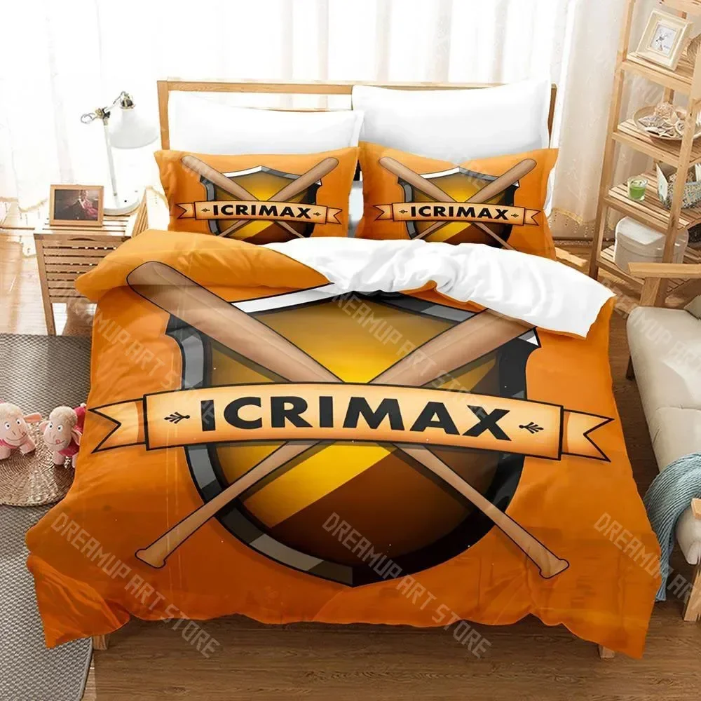 2026 3D Print Fashion Logo Icrimax Bedding Set Boys Girls Twin Queen Full Size Duvet Cover Pillowcase Bed Adult Bedroom
