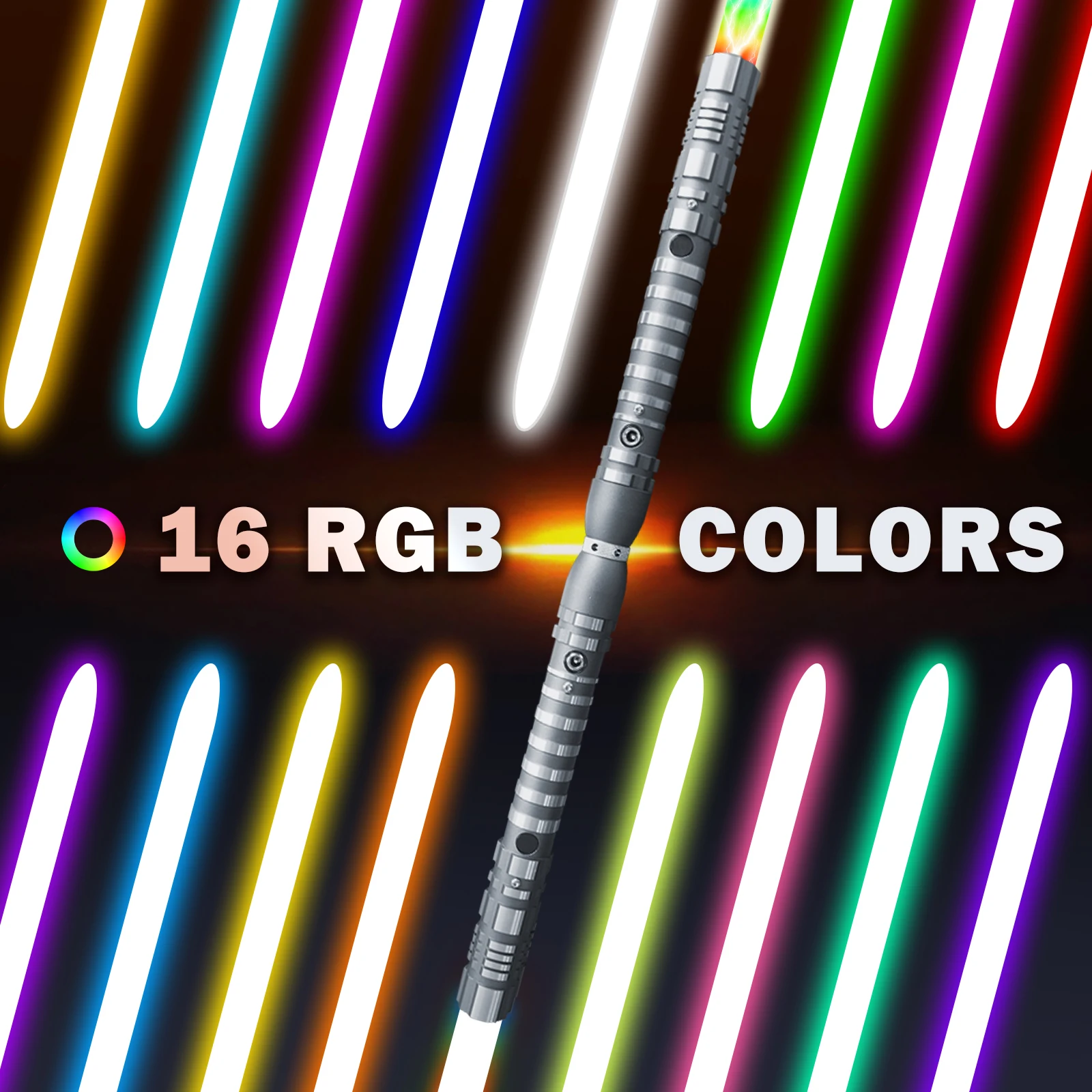 PHS Duel Metal Lightsaber 39 بوصة-RGB 16 لونًا و4 أوضاع صوت مع تأثيرات صدمية لعيد ميلاد الأولاد والكبار #4