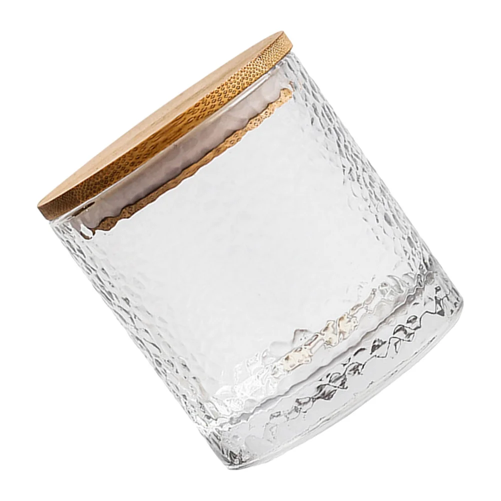 

Glass Jar with Bamboo Lid Airtight Coffee Container Candy Box Cookie Jar Food Storage Container Bathroom Cotton Swab Holder