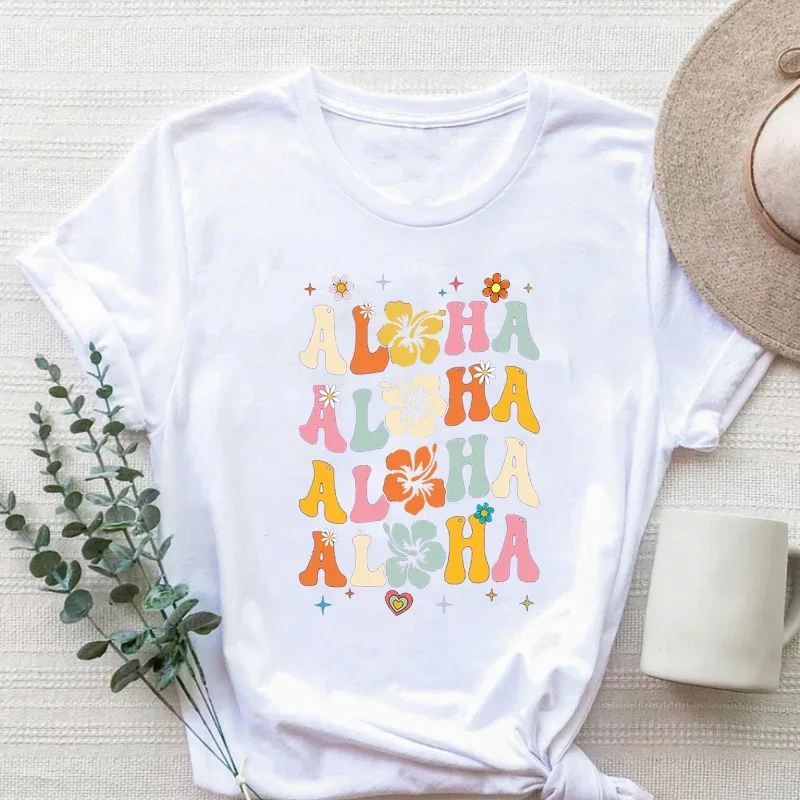알로하 셔츠 레트로 하와이 티셔츠 여름 섬 티셔츠 비치 하와이 서핑 티 고딕 옷 미적 L
