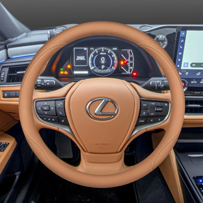 Nappa Leather Car Steering Wheel Cover 15Inch For Lexus Is ES RX Lbxa NX Es300h Rx350 Rx500h Nx250h Nx450h Lx600 Accessories