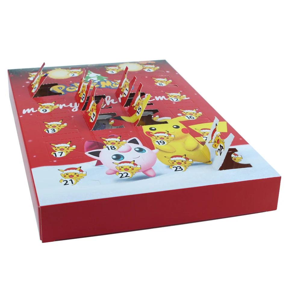 Figura de Pokémon, calendario de Adviento de Navidad, caja de regalos, Kawaii, Pikachu, Anime, modelo de acción figural, juguetes para niños