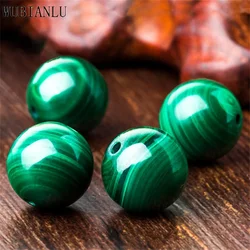Natural Stone Green Malachite Round Loose Beads For Jewelry Making Charm DIY Necklace Bracelet Stripe Crimp 4 6 8 10 12MM