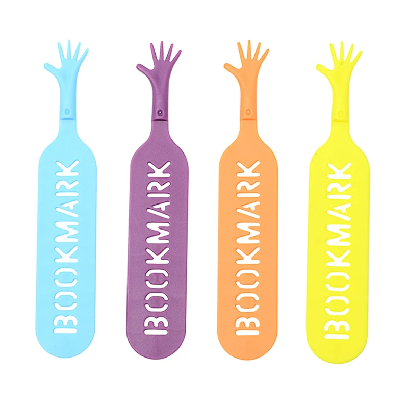 4 Pcs/Set 'Help Me' Colorful Bookmarks Set Plastic Novelty Book Reading Item Creative Gift for Kids Children Stationery