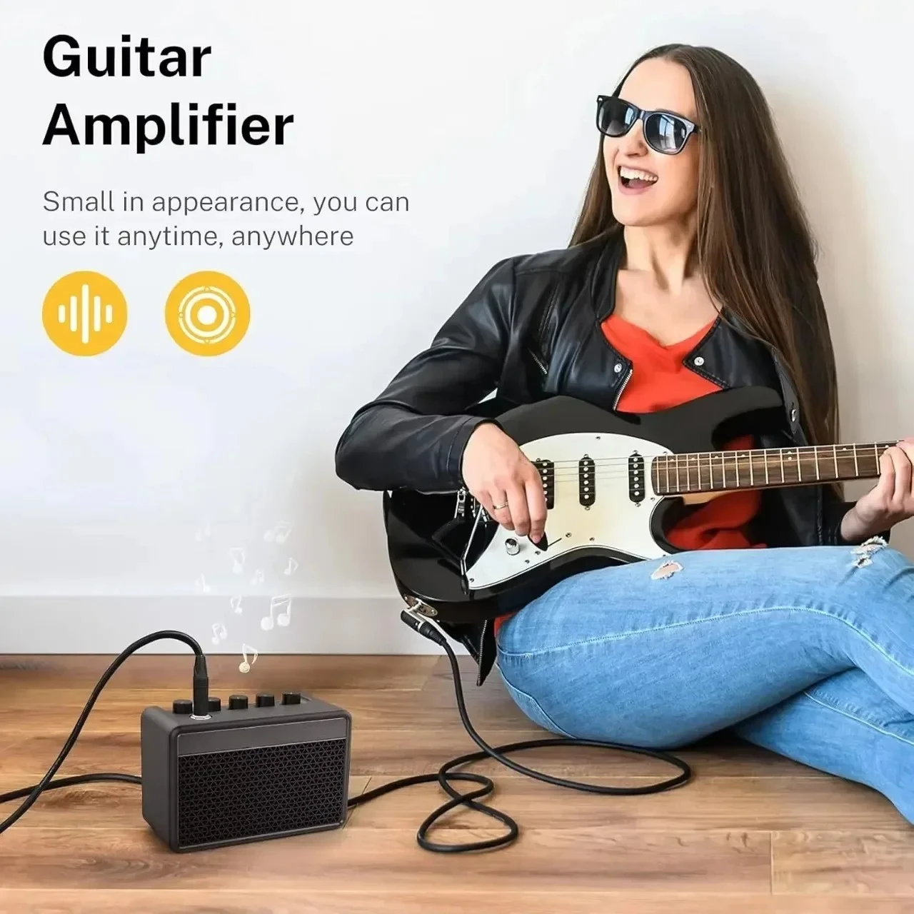 Mini Guitar Amp Small Electric Guitar Amplifier 5W Portable, Practice Guitar Combo Amp DA-10