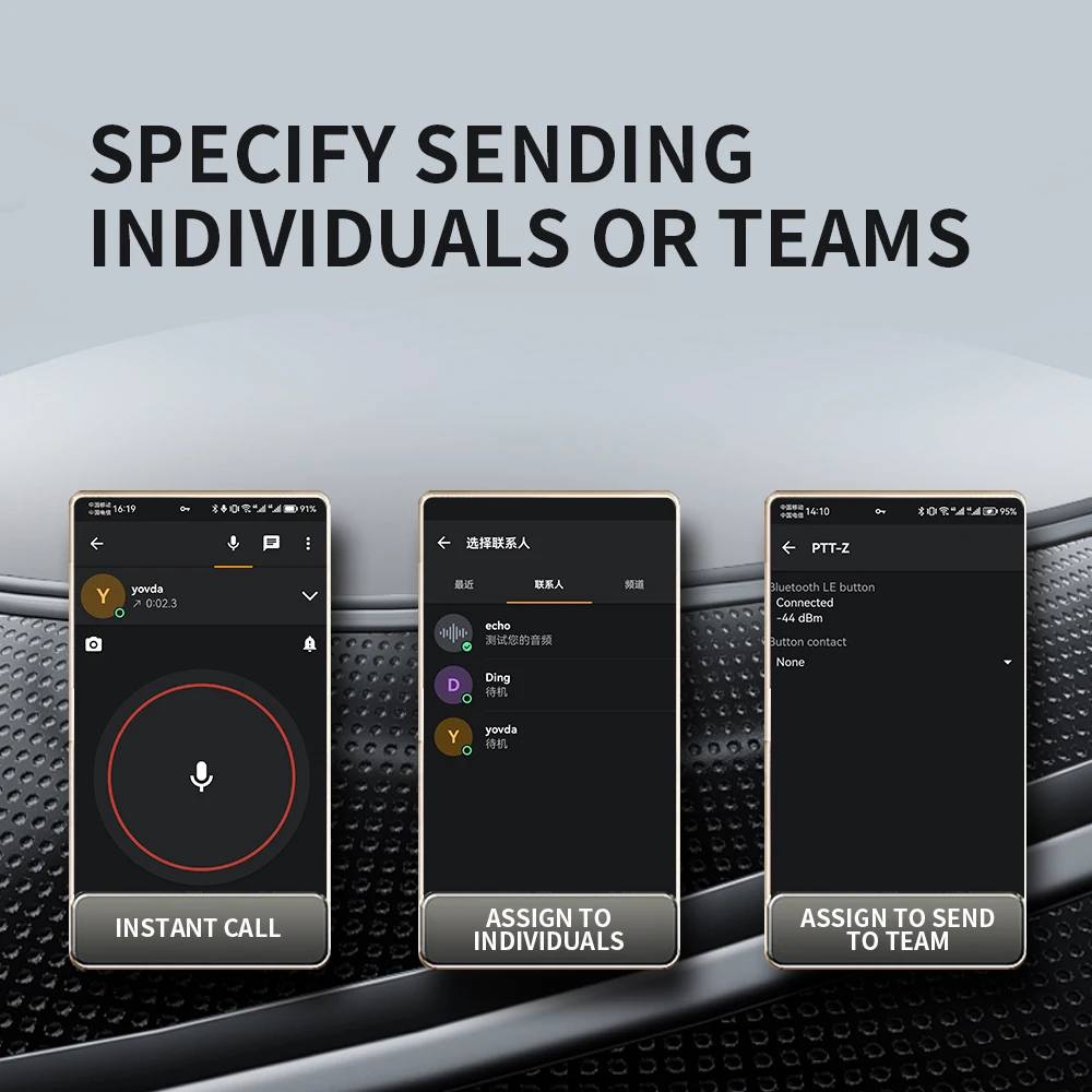 Botón de walkie-talkie inalámbrico compatible con Bluetooth, manos libres PTT para Android e ios para Zello Work