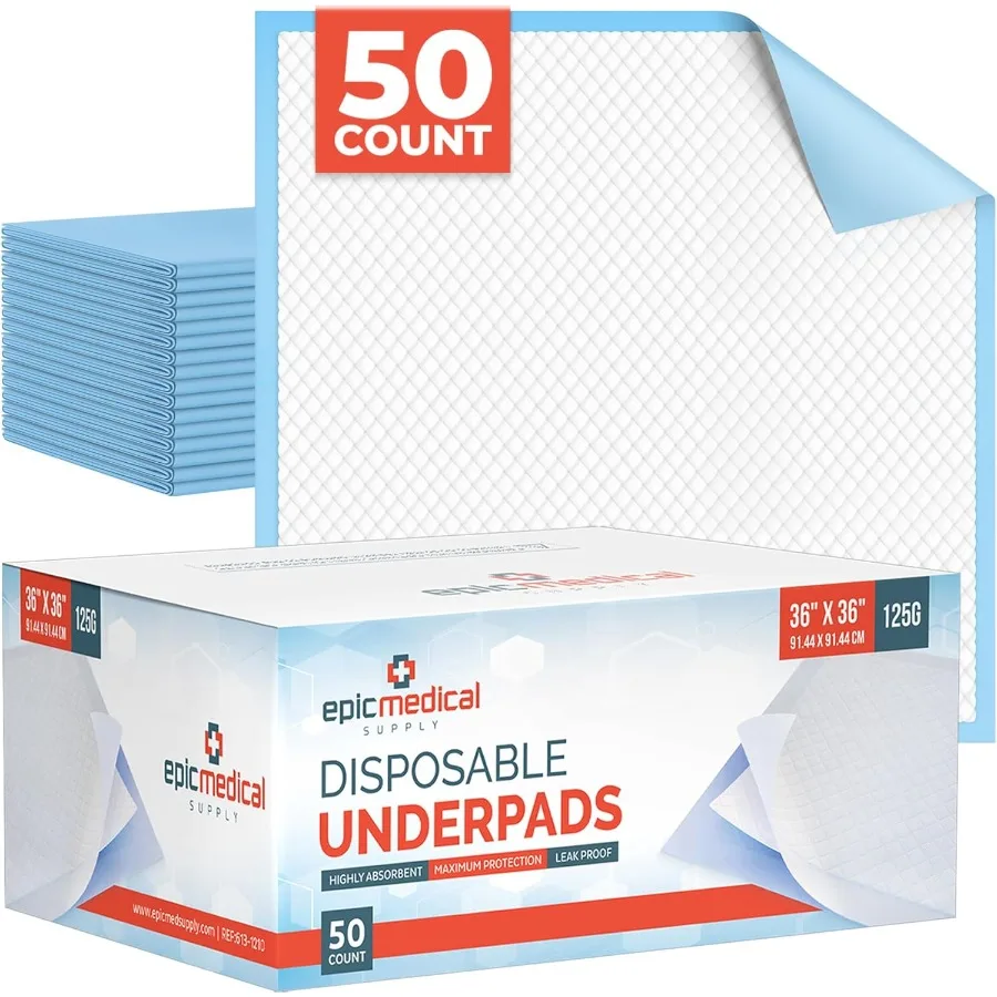 

Disposable Bed Pads Disposable Adult 36 x 36 Blue Chucks Pads Disposable Adult for Elderly Seniors Incontinence Bed Pads with W
